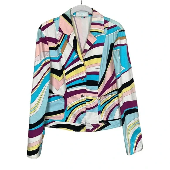 ジャケット・アウター EMILIO PUCCI Stripe Rayon Jacket ジャケット・アウター EMILIO PUCCI Stripe Rayon Jacket EMILIO